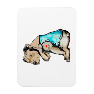 Magnet Flexible Pitbull Chien I Love Papa Tattoo drôle Famille