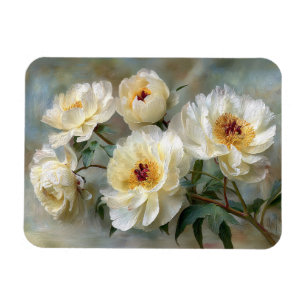 Magnet Flexible Pivoines blanches élégantes en fleurs Flexible