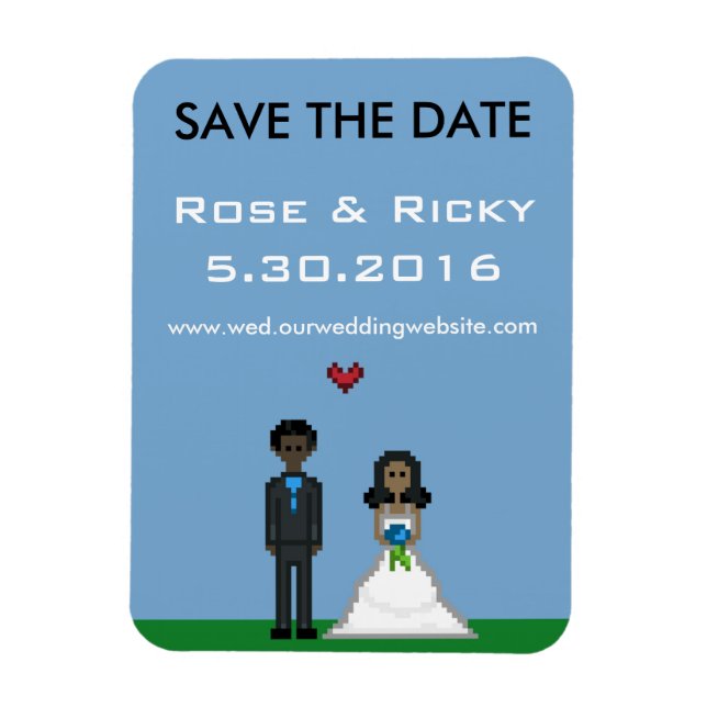 Magnet Flexible Pixel Gamer Enregistrer le Mariage de date (Vertical)