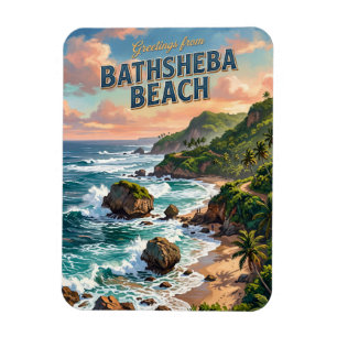 Magnet Flexible Plage de Bathsheba à la Barbade