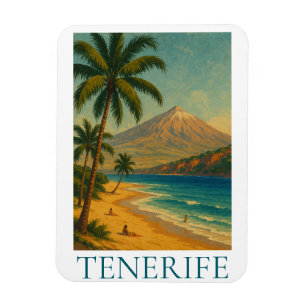 Magnet Flexible Plage de l'île Canarie de Tenerife vintage Voyage