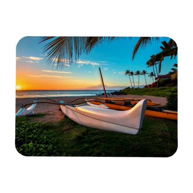 Magnet Flexible Plage de Maui Sud au coucher du soleil | Maui, Haw (Horizontal)