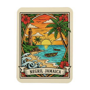 Magnet Flexible Plage de Negril Jamaïque