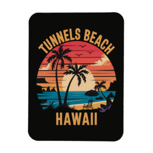 Magnet Flexible Plage de Tunnels Hawaii Vacances en Famille