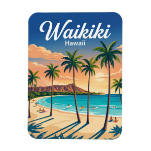 Magnet Flexible Plage de Waikiki États-Unis