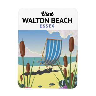 Magnet Flexible Plage de Walton, Essex Affiche de voyage au bord d