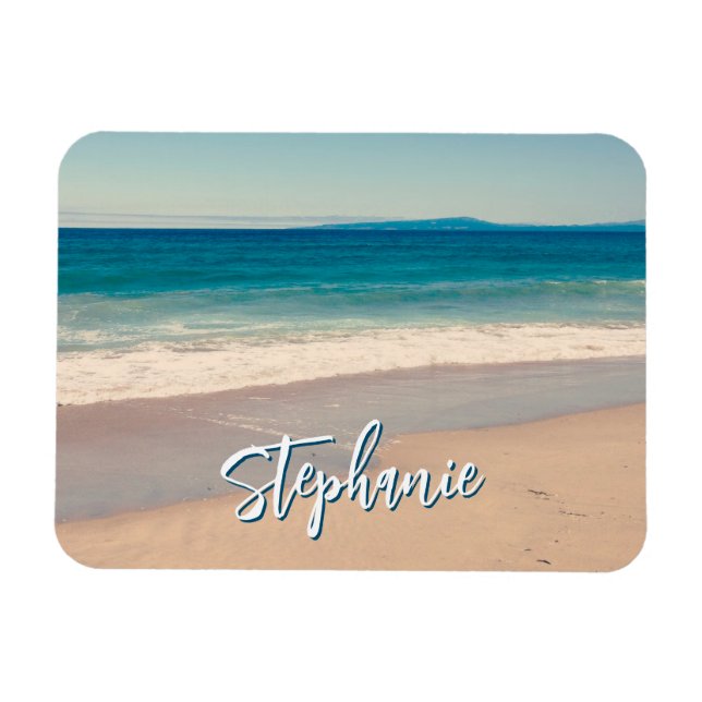 Magnet Flexible Plage personnalisée Photo Océan Bleu Pittoresque (Horizontal)