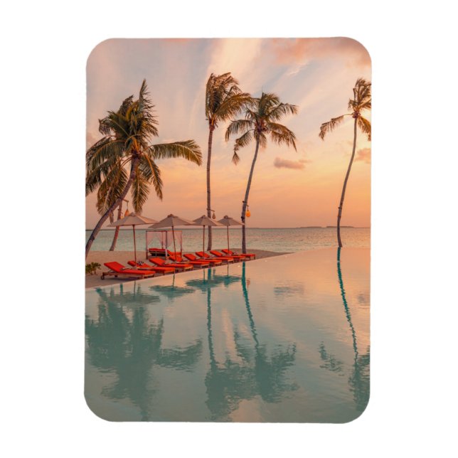 Magnet Flexible Plages tropicales | Maldives Tropical Beach & Pool (Vertical)