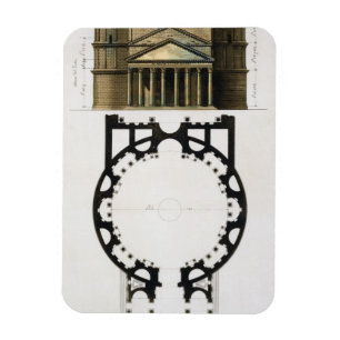 Magnet Flexible Plan au sol et façade du Panthéon, Rome, de