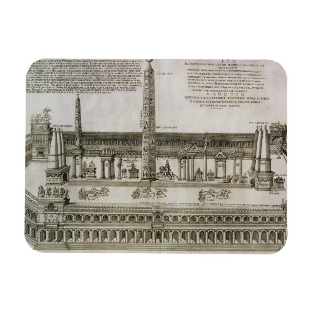 Magnet Flexible Plan du Cirque Maximus, Rome, gravé par (Horizontal)