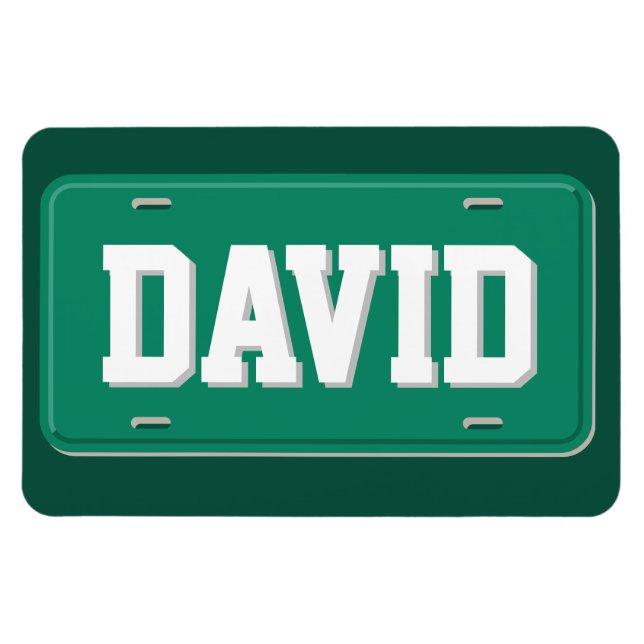 Magnet Flexible Plaque de licence blanche et verte personnalisée (Horizontal)