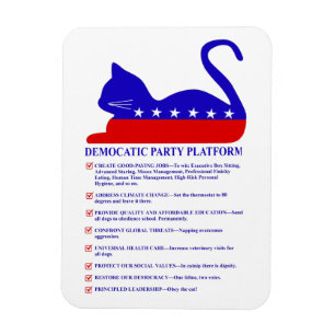 Magnet Flexible Plate-forme du Parti Démocratique Drôle Chat polit