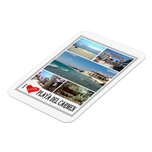 Magnet Flexible Playa Del Carmen - Mexique - I Love -