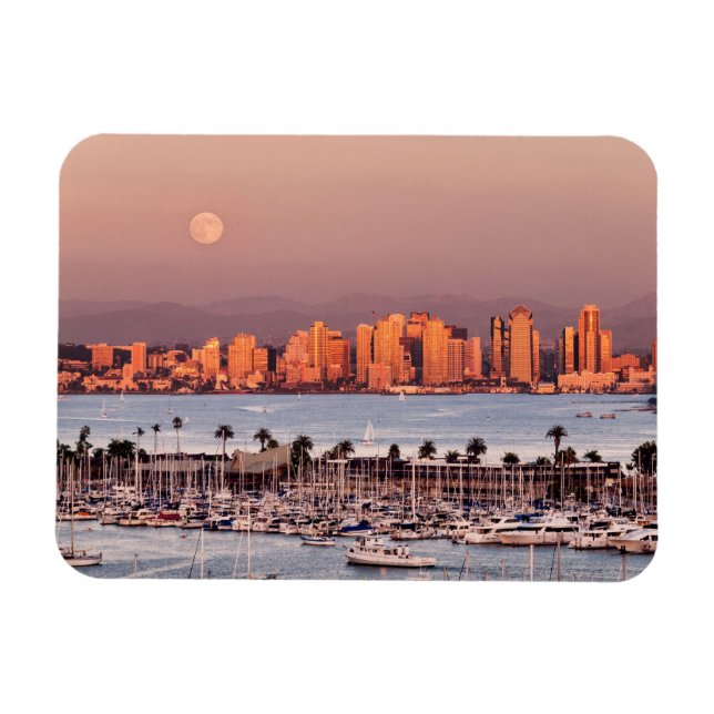 Magnet Flexible Pleine lune sur San Diego (Horizontal)