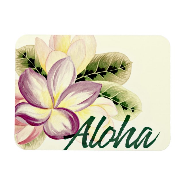 Magnet Flexible Plumeria vintage Aloha (Horizontal)