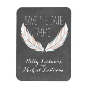 Magnet Flexible Plumes + Mariage en tableau noir Enregistrer la da