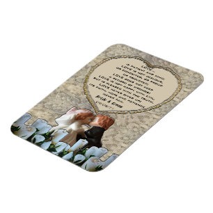 Magnet Flexible Poème d'amour mariée et mariée blanche espagnole