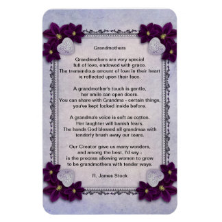 Magnet Flexible Poème "Grand-mères" sur réflecteur 4"x6"