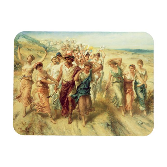 Magnet Flexible Poet Anacreon (570-485 BC) with Muses, 189 (Horizontal)