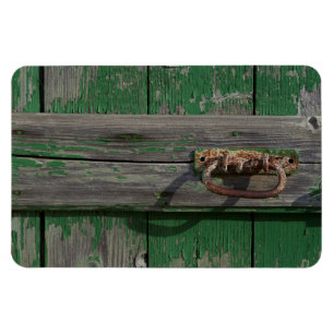 Magnet Flexible Poignée de porte rouillée sur porte verte