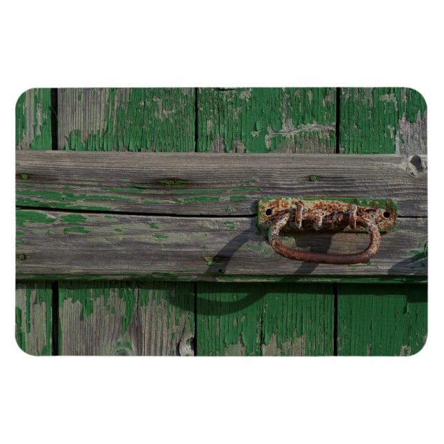 Magnet Flexible Poignée de porte rouillée sur porte verte (Horizontal)