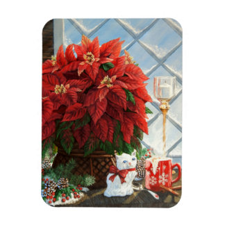 Magnet Flexible Poinsettia d'hiver, chaton en céramique, oeuf de m