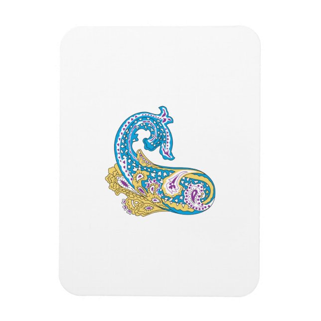 Magnet Flexible Point, Sherpa Blue, Design de sable doré (Vertical)