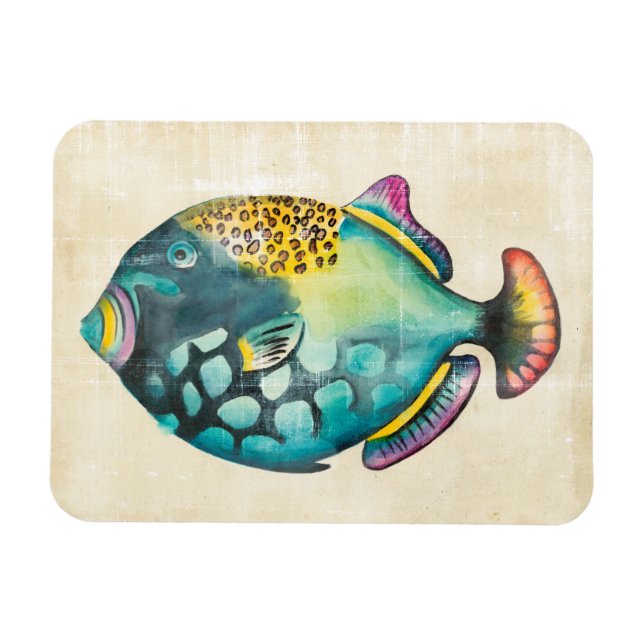 Magnet Flexible Poisson Aquarium bleu et violet (Horizontal)