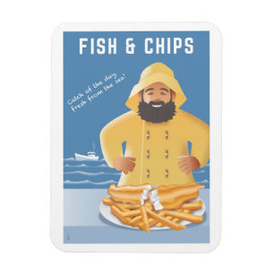 Magnet Flexible Poisson et Frites