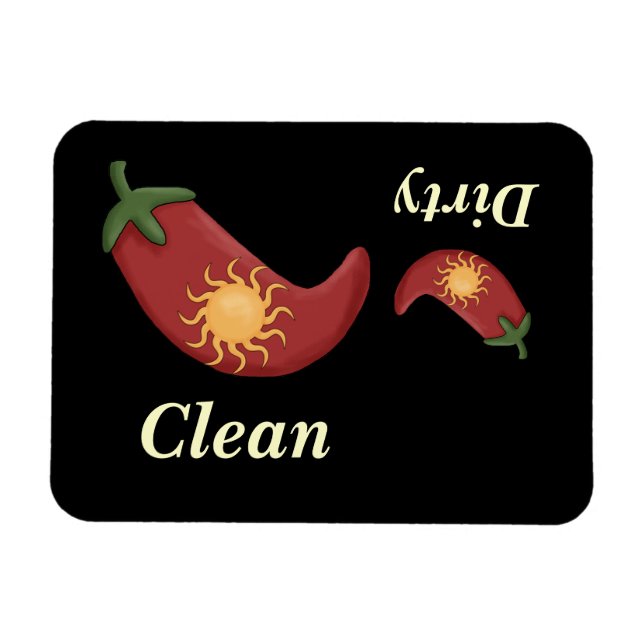 Magnet Flexible Poivrons rouges gros et petits et soleil - Lave-va (Horizontal)