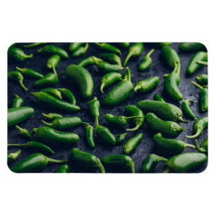 Magnet Flexible Poivrons verts Jalapeno sur Arrière - plan en béto