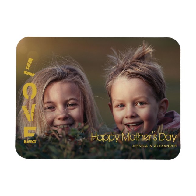 Magnet Flexible Police Or moderne Happy Mothers Day Photo (Horizontal)