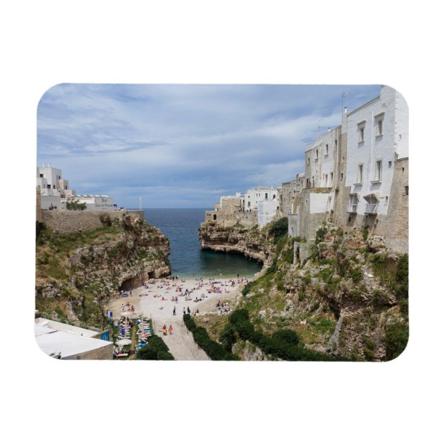 Magnet Flexible Polignano a Mare plage de ville aimant rectangulai (Horizontal)