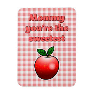 Magnet Flexible Pomme rouge la plus douce Fête des Mères