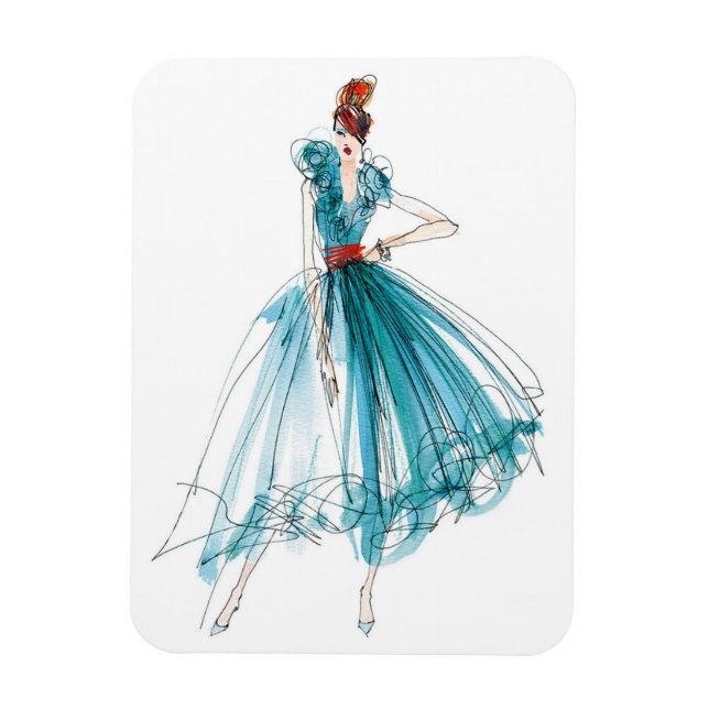 Magnet Flexible Pomme sauvage | Haute Couture - Croquis mode (Vertical)