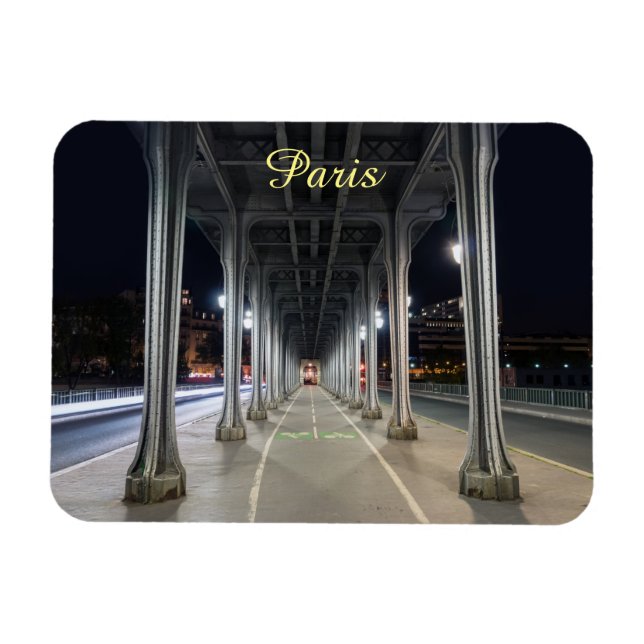 Magnet Flexible Pont de Bir-Hakeim la nuit - Paris, France (Horizontal)