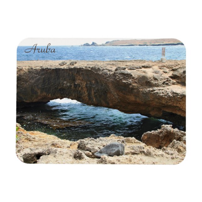 Magnet Flexible Pont naturel à Aruba, photographie, aimant (Horizontal)