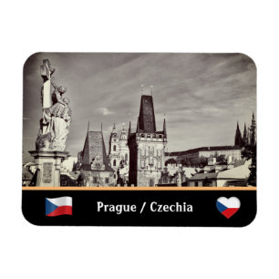 Magnet Flexible Pont Prague & Charles, Château de Hradcany/vintag
