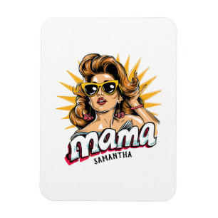 Magnet Flexible Pop Mama Retro Personnalisé Art 1