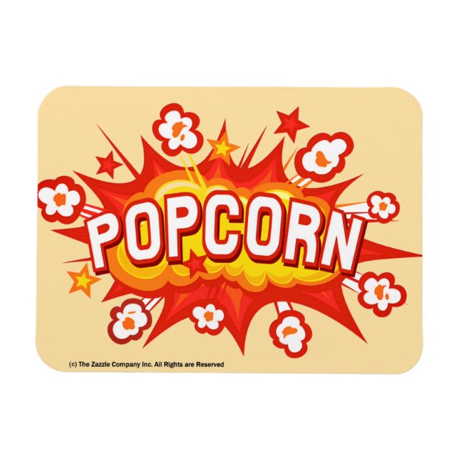 Magnet Flexible POPCORN! Aimant de cinéma  (Horizontal)