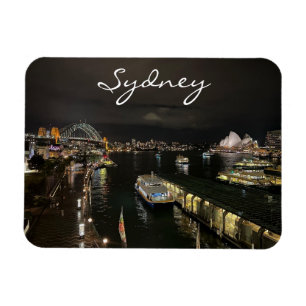Magnet Flexible Port de Sydney par nuit, Australie, photo