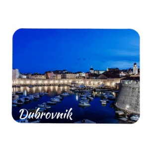 Magnet Flexible Port et murs de Dubrovnik illuminés la nuit