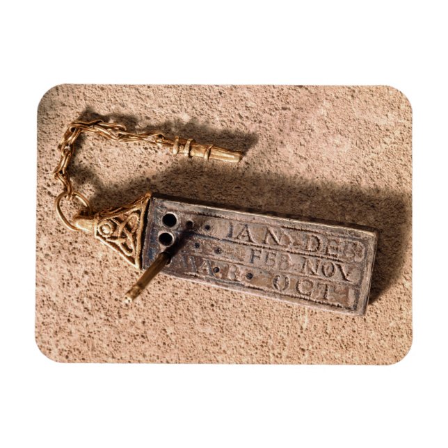 Magnet Flexible Portable cadran solaire, argent et or, 10e siècle  (Horizontal)