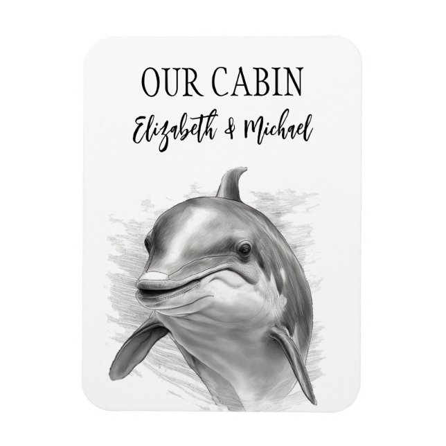 Magnet Flexible Porte de croisière personnalisée Dolphin de mer (Vertical)