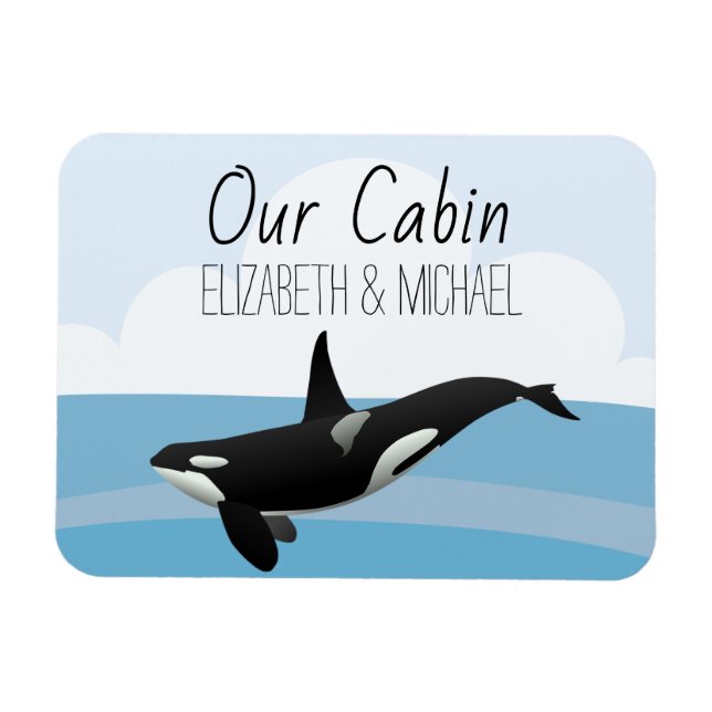Magnet Flexible Porte de croisière personnalisée Mer Orca tueur ba (Horizontal)