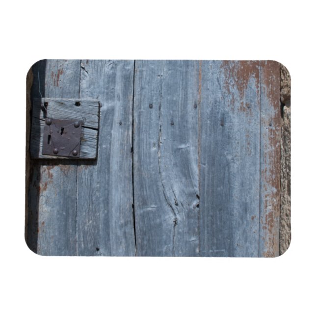 Magnet Flexible Porte en bois usé et rouillé (Horizontal)