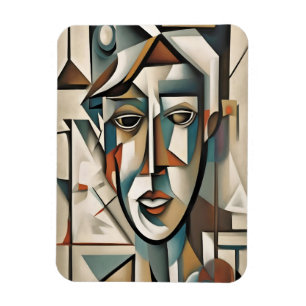 Magnet Flexible Portrait Cubiste moderne Art Abstrait