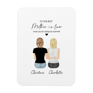 Magnet Flexible Portrait de belle-mère sur toile, Cadeau pour bell