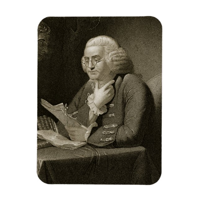Magnet Flexible Portrait de Benjamin Franklin, gravé par Thomas (Vertical)