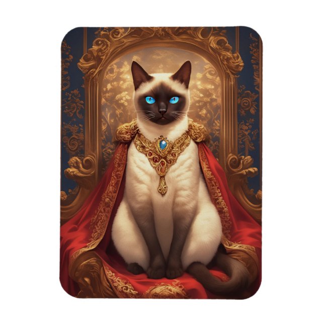 Magnet Flexible Portrait de chat majestueux Royal Siamese (Vertical)